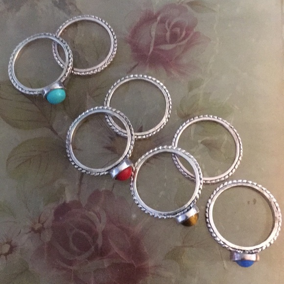 Seven ring silver set - Picture 2 of 5